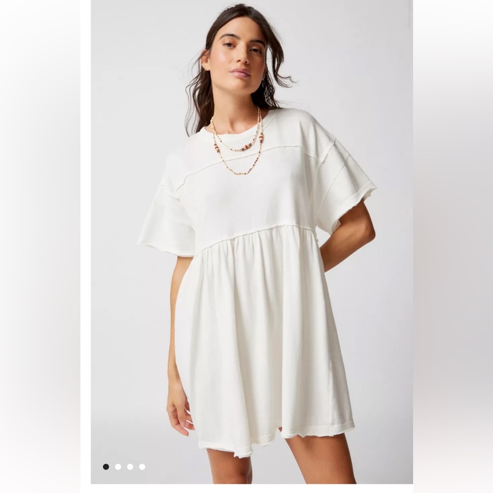BDG Juni Babydoll Mini Dress in White Size XS Retail $59 NWOT